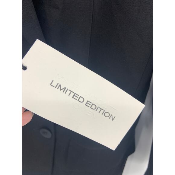 Massimo Dutti Long Line Double Breasted Black Blazer Limited Edition Size 8 NWT - Picture 4 of 13